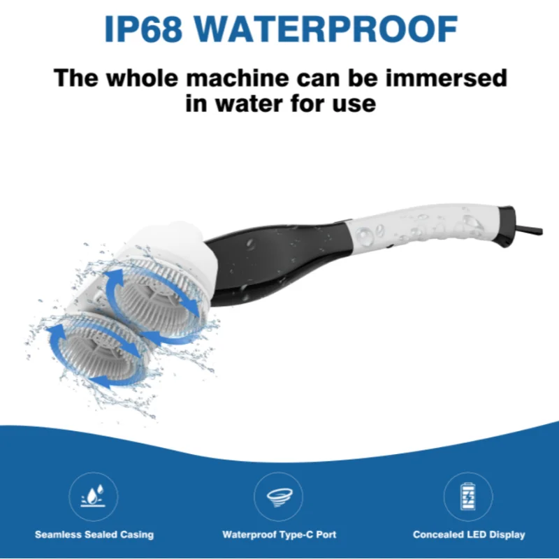 แปรงทําความสะอาดไฟฟ้า แปรงคู่ ไม้ถูพื้นไฟฟ้าไร้สาย ไม้ถูพื้นหมุนไฟฟ้าสําหรับพื้นกระเบื้องและการทําความสะอาดตู้ปลา