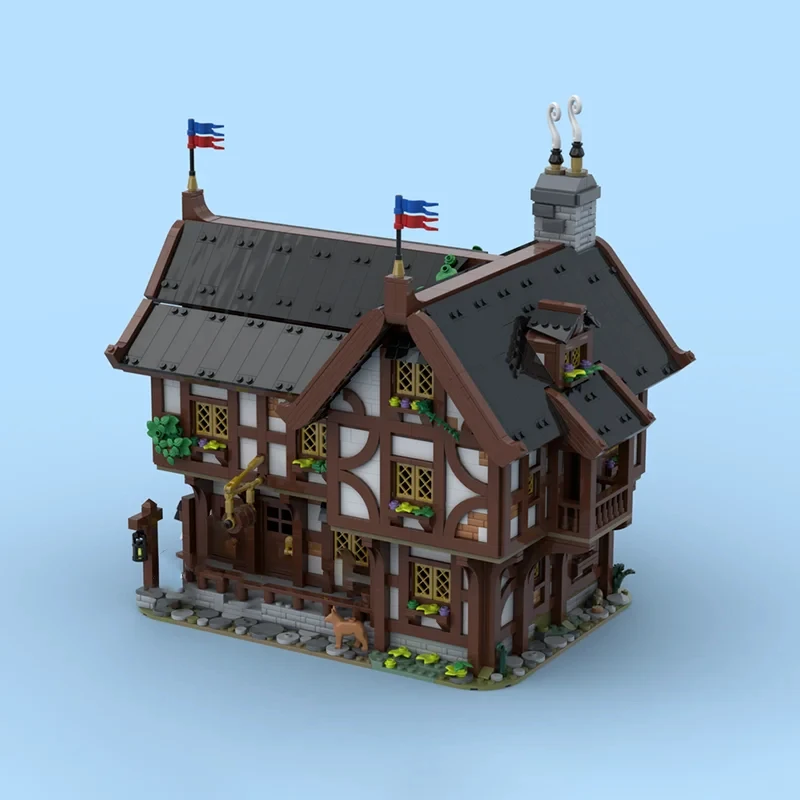 3963PCS MOC 중세 성 하우스 빌딩 호텔 모델 DIY 조립 빌딩 블록 장난감 어린이 휴일 생일 선물