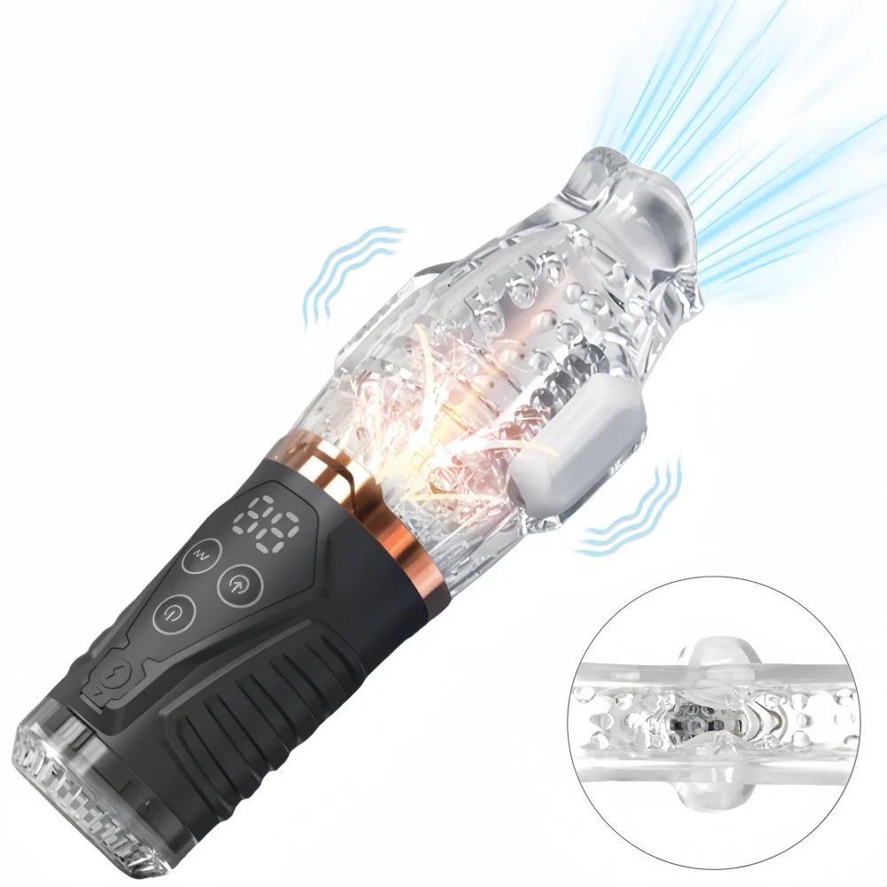 Sucking Vibrating Blowjob Masturbator Cup Glans Trainer Penis Massager 9-frequency vibration sucking Male masturbator 18+