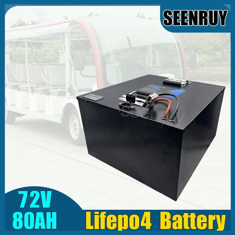 

SEENRUY LI-IRON 72V 80AH Lifepo4 Battery with Smart BMS 6000W 7000W 8000W 9000W For Golf Cart Sightseeing Vehicle Food Truck