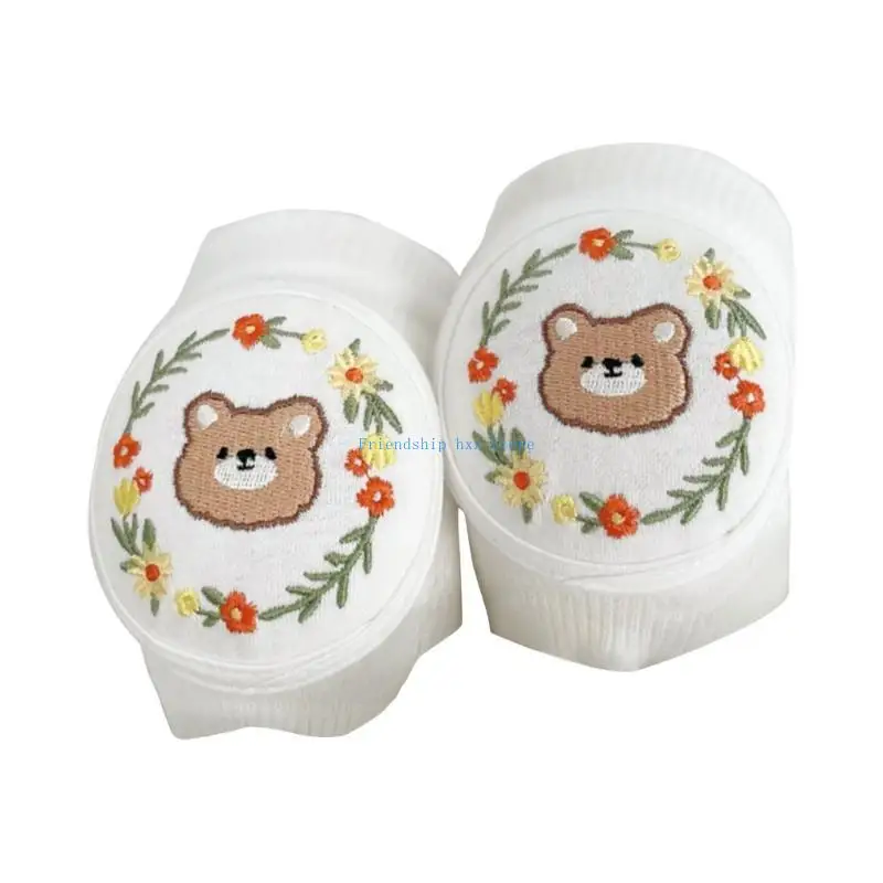 F1CB الطفل منصات الركبة للزحف المضادة للانزلاق منصات الركبة الصغار الكرتون حماة الركبة تنفس عالية المرونة الطفل وسادات الكوع #5