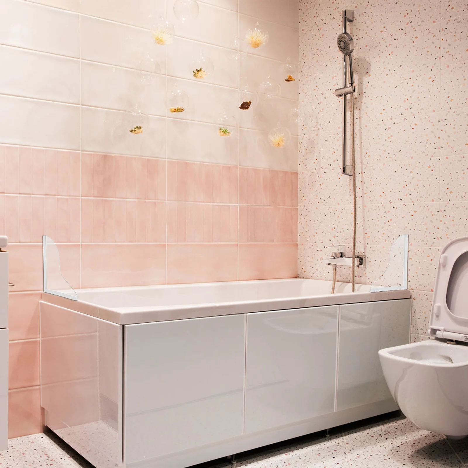 

2pcs Bathtub Clear Corner For Sink Washbasin Tub Edge Acrylic Shower Barrier Water Stopper Bathroom Sink Splash For