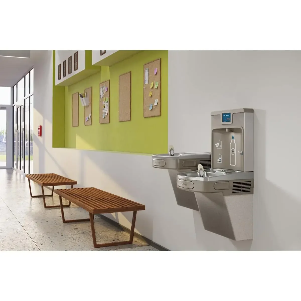 LZSTL8WSLP ezH2O Bottle Filling Station, Bi-level, Light Gray Granite