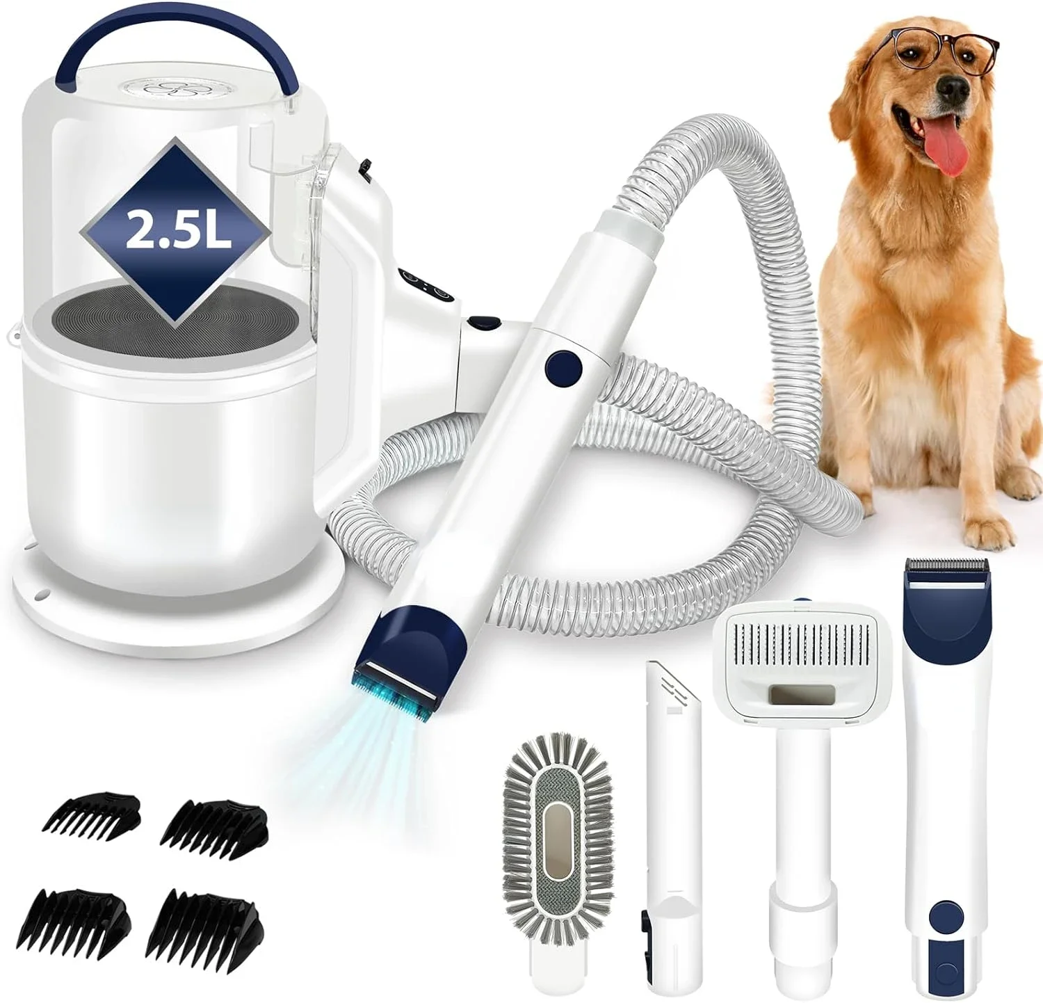 Pet Grooming Kit with Vacuum Suction, Dog Vacuum for Shedding Grooming with Professional Proven Grooming Tools for Dogs, Cats