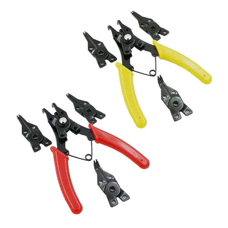 Circlip Pliers 4 in 1 Set Circlip Pliers Removable Pliers Head Fixed Circlip Pliers Hand Tools Auto Repair Tools