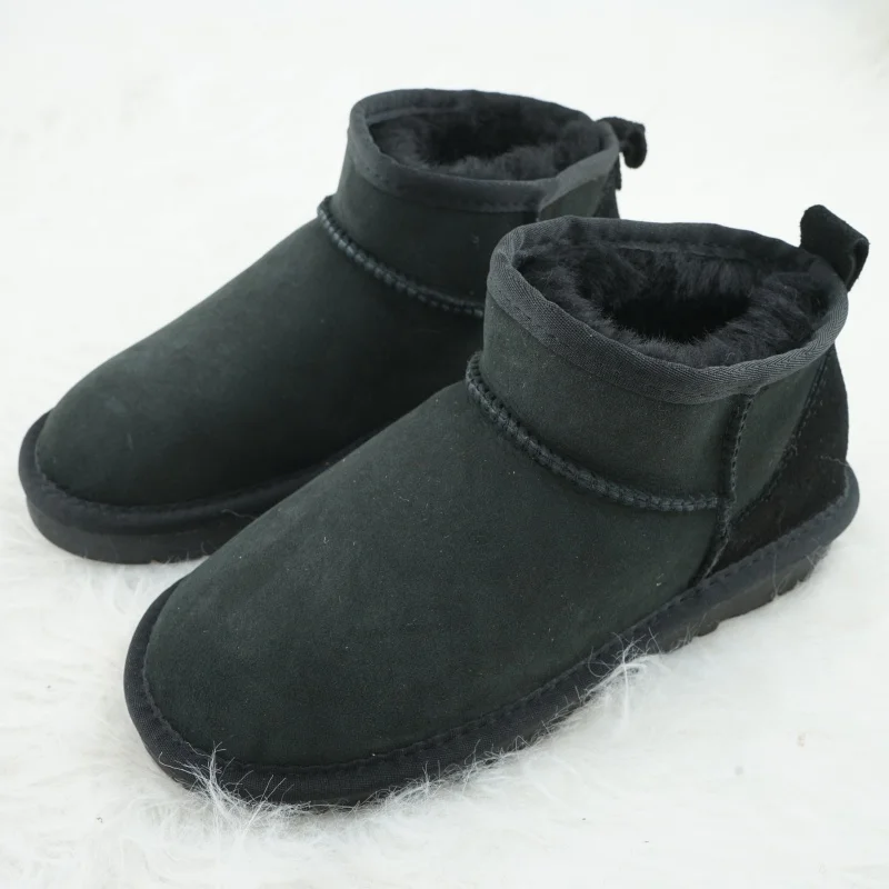 Genuine Sheepskin Leather Snow Boots for Women 100% Natural Fur Warm Winter Boots Woman Classic Simple Lightweight Ankle Boots