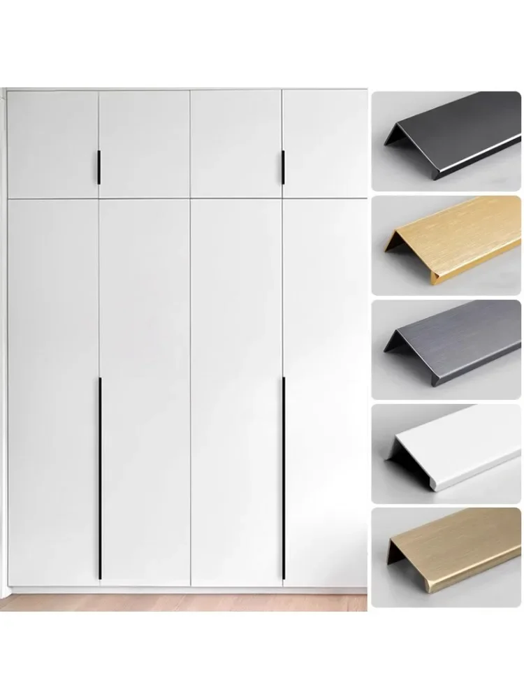 Poignée de porte invisible à angle droit, moderne, minimaliste, haut de gamme, encastrée, MELWardrobe, poignée de porte arc-en-ciel