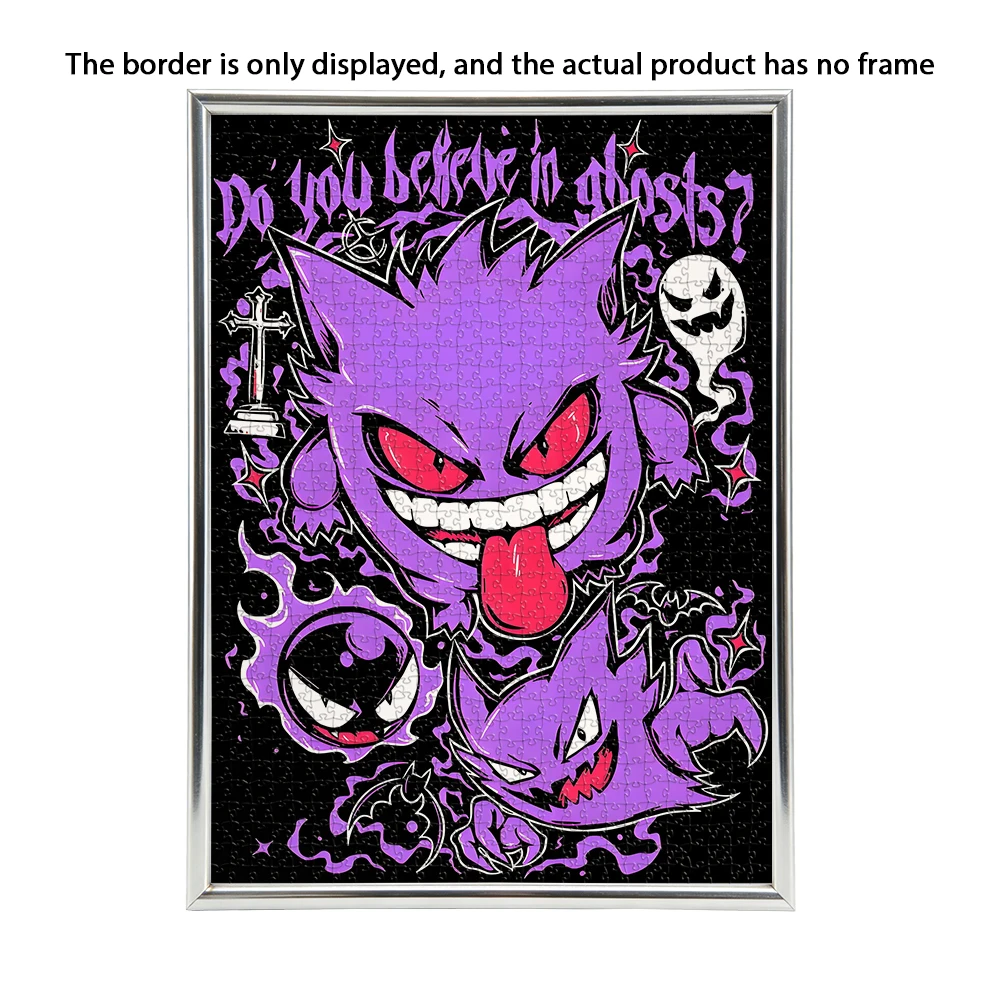 Pokémon Thema Gengar Houten Puzzelspel - Educatief Speelgoed in Verschillende Stukkenaantallen 108/200/300/500/1000 Stukjes Beschikbaar