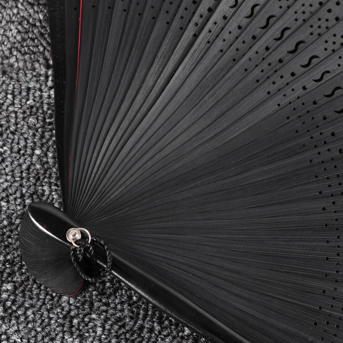 

Black Folding Fan Style Handheld Craft Dance Fan For Home Decor Gift Mini Window Hollow Design Fans Party Supplies