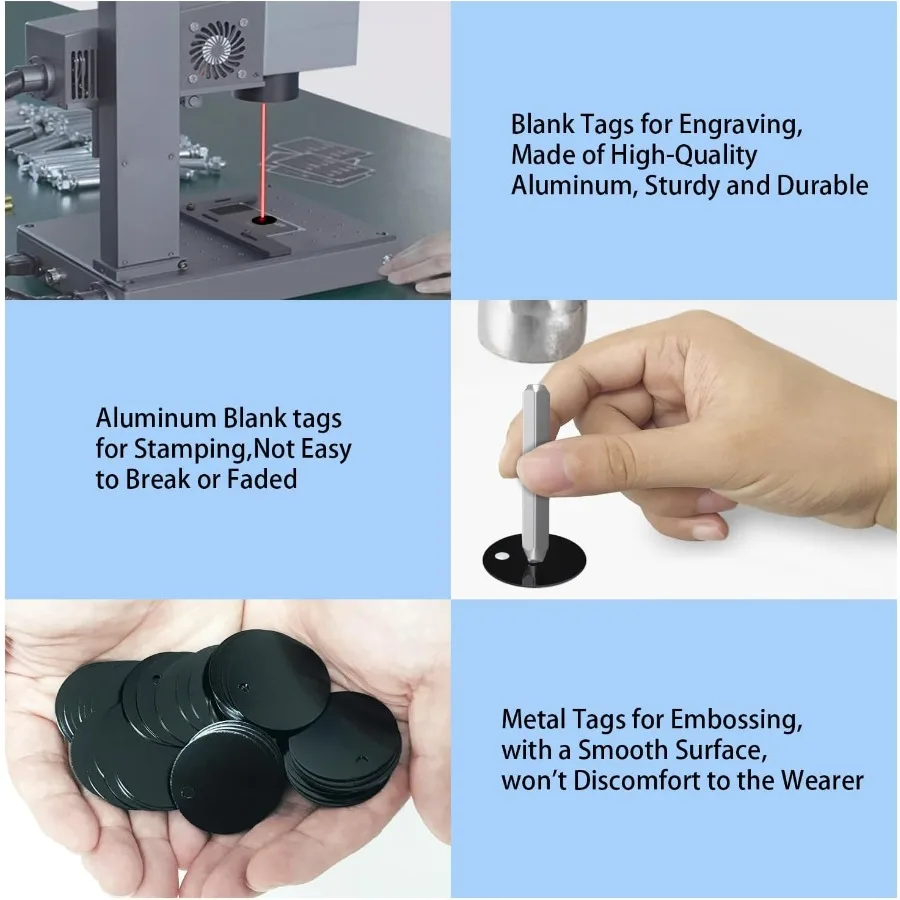 Fesorsi Aluminum Alloy Pet ID Tag 25 Pack Persolized Dog Tag and Cat Tag Anodizing Treatment DoubleSided Customizable for Equin