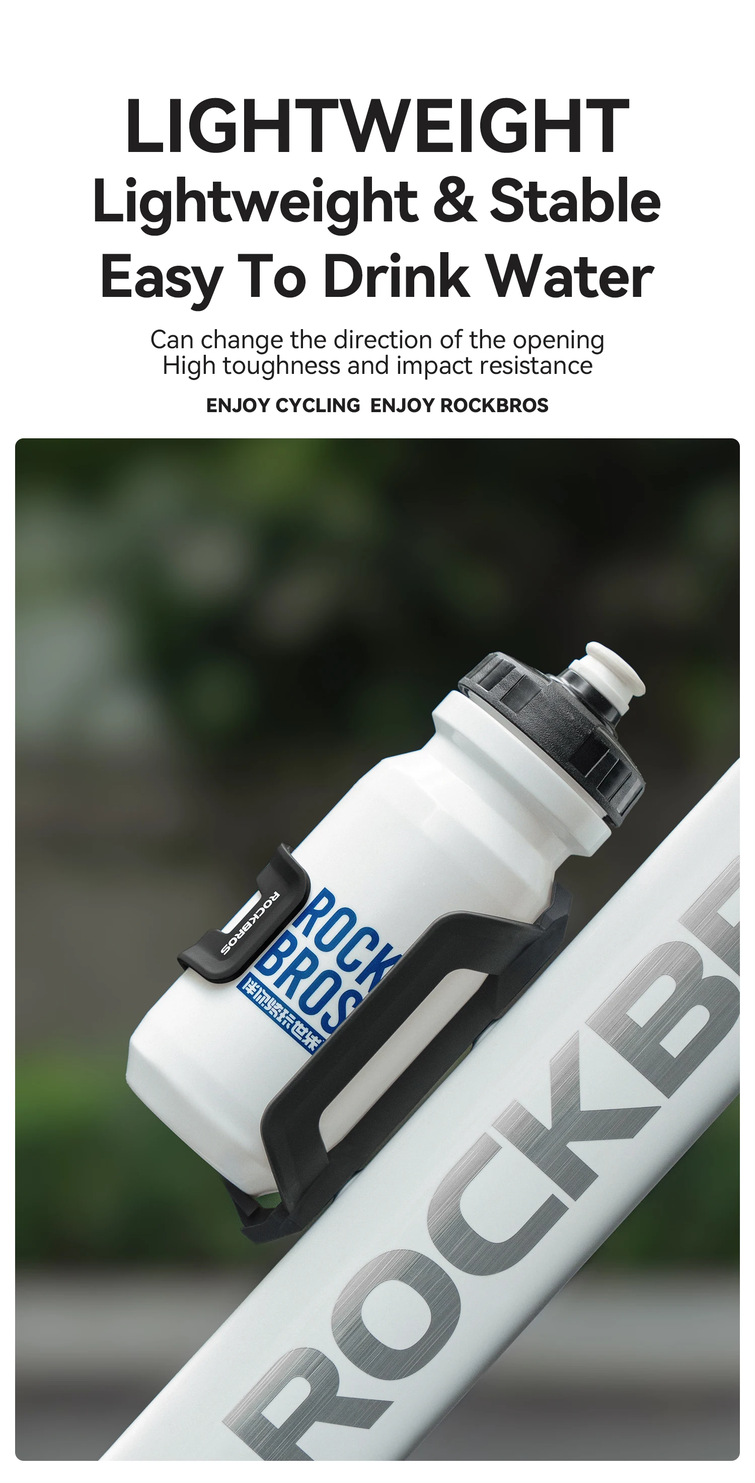 ROCKBROS Seitenöffnungs-Fahrradflaschenhalter Links Rechts Konvertierbar Leichter Einfach zu Installierender Flaschenhalter – Detail 1