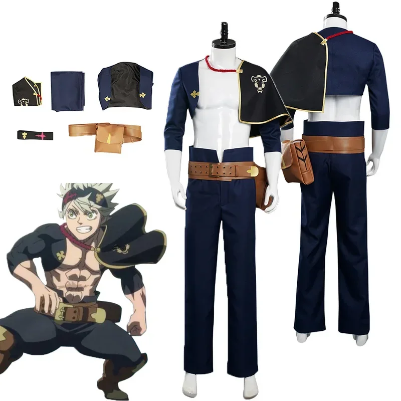 Anime Black Clover Asta cosplay costume coat pants cloak men boys rolplaying Halloween Carnival Party male role disguise suit