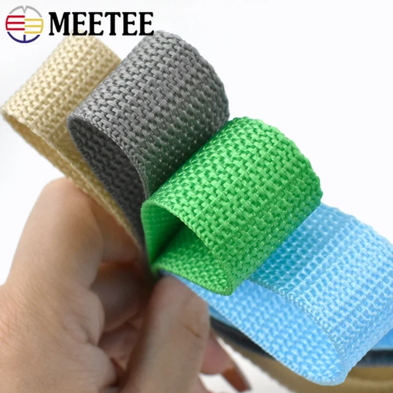 Meetee PP 웨빙 테이프, 시트 벨트 원단, 리본 백 스트랩, 리본 밴드, 슬링 테이프, 의류 바이어스 재봉 액세서리, 10m, 20-50mm