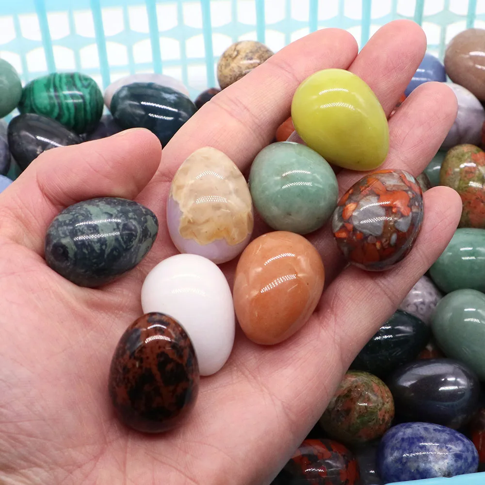 22x30mm Yoni Egg Healing Crystal Stone  Natural Quartz Chakra Reiki Energy Mineral Jewelry Specimen Easter Gifts Home Decor