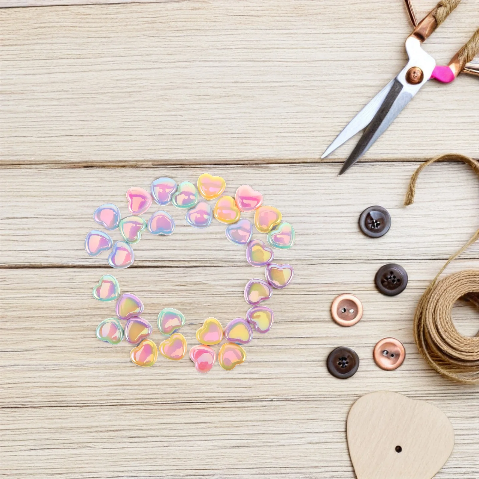 

30 Pcs Mobile Phone Chain Beaded Accessories Child Acrylic Heart Beads for Bracelets