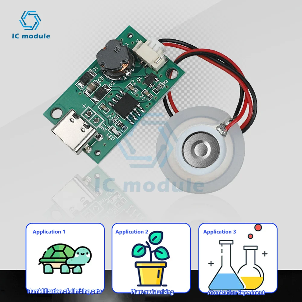 DC5V Usb Ultrasonic Nebulizer Humidifier Nebulizer Driver Module Mini Humidifier Diy Kit Type-C With Atomizer Sheet