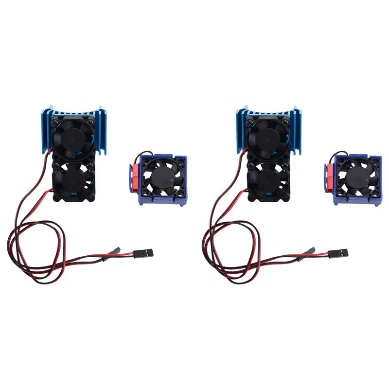 B29C-2X VXL-3S ESC Cooling Fan And Motor Dual Fan Set Compatible With For Traxxas Slash 4X4 Stampede 4X4 Rustler Blue