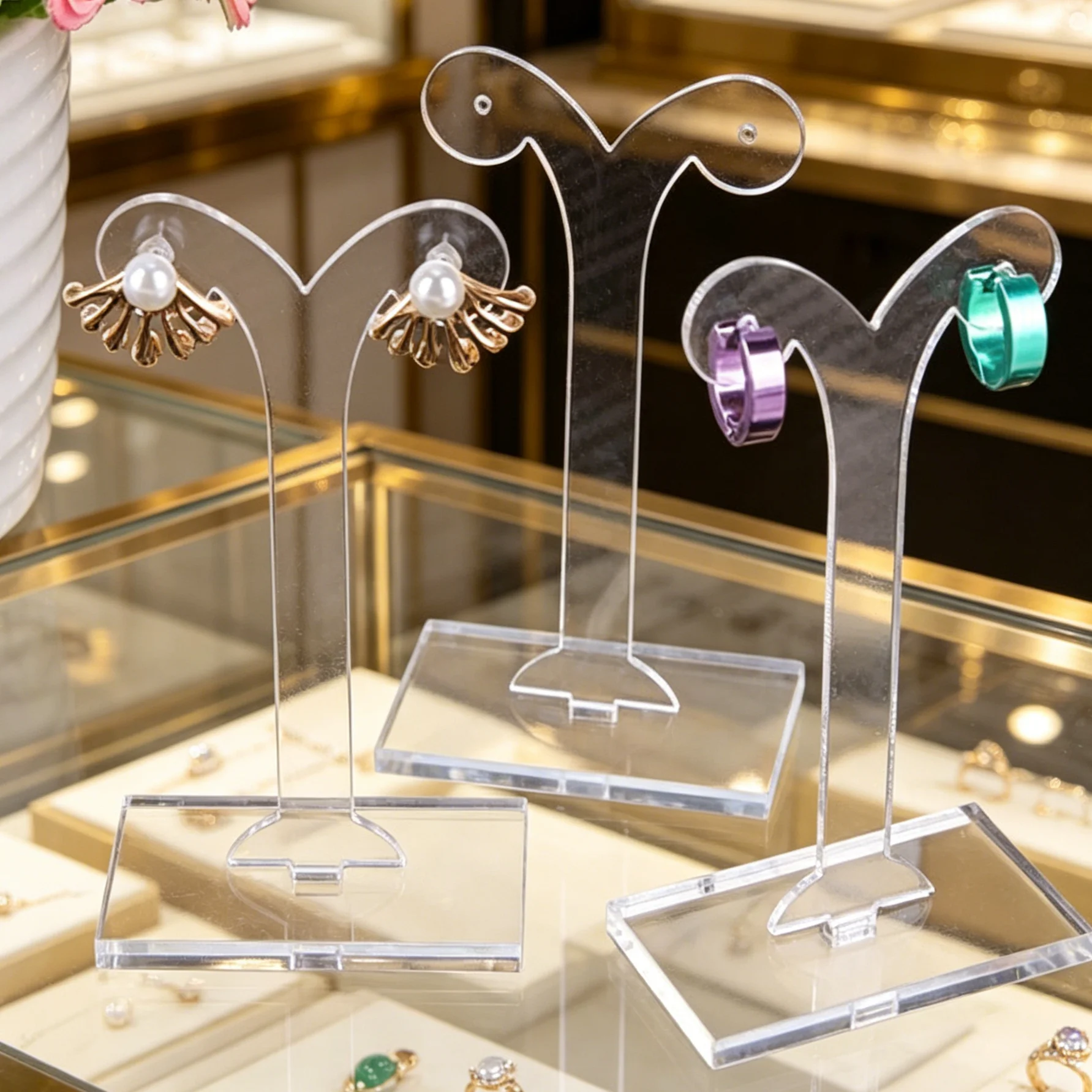 

Acrylic Stud Dangle Earrings Display Rack Stand Jewelry Hanger Organize Holder
