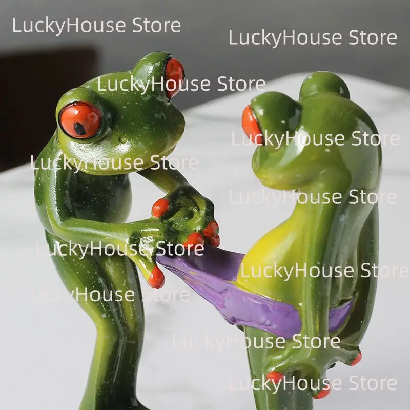 Yoga Frog Resin Figurine Ornament, Funny Creative Home Decoration Novelty Gift