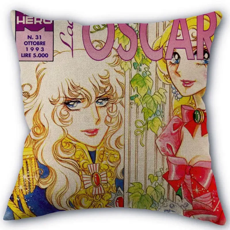 The Rose of Versailles Pillowcase Cotton Linen Fabric Square Zipper Pillowcase New 45X45cm Wedding Decorative Pillow Cover 0406