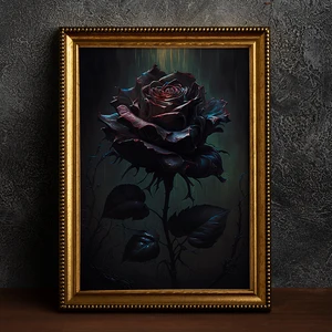 Victorian Style Wall Art Canvas Malerei, Retro, Krähe, Hexen, Fledermaus, Schädel, dunkles Fitnessstudio, Gothic, Druckplakat, Halloween -Geschenke, Raumdekoration 10 Hauptverkaufs -Gotic -Designs - №2