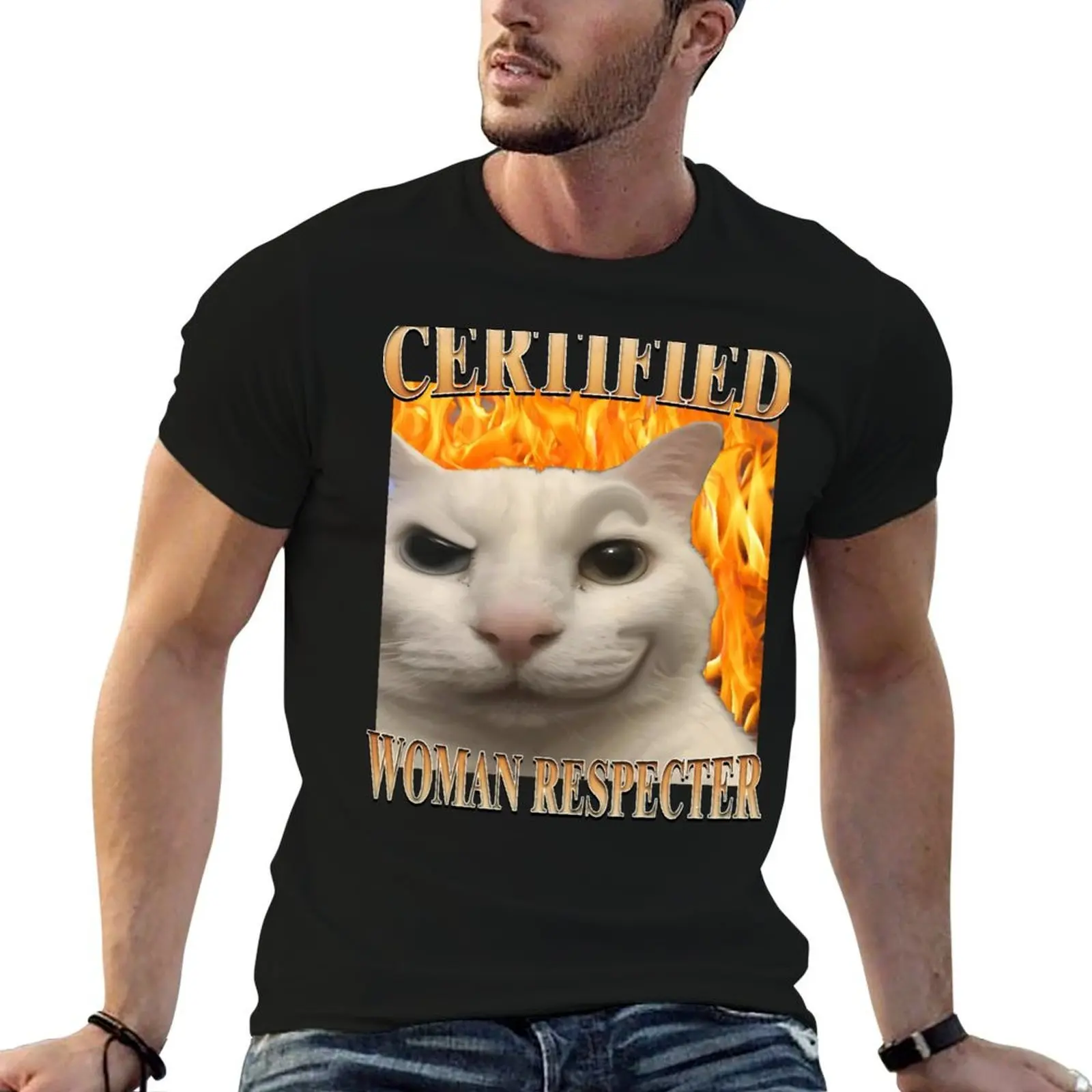 T-shirt léger pour la randonnée, certifié Woman Respecter Funny Cat