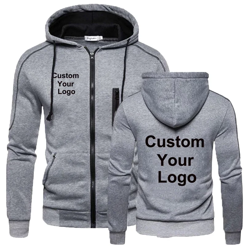 Herrenjacke mit individuellem Namen und Bild, modische Herbst- und Winterjacke, Sweatshirt, lässiger langärmeliger Kapuzenpullover mit Reißverschluss – Detail 5