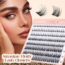 Cluster Lashes Fluffy Soft And Easy String 80pcs False Eyelashes  0.1mm Ultra-thin Band Natural Eyelash Extension Bundle Makeup