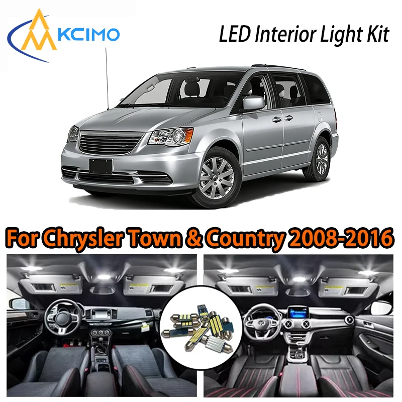 

Extreme Bright LED Interior Lights For Chrysler Town & Country 2008-2016, Two Colors Easy Install Car Atmosphere