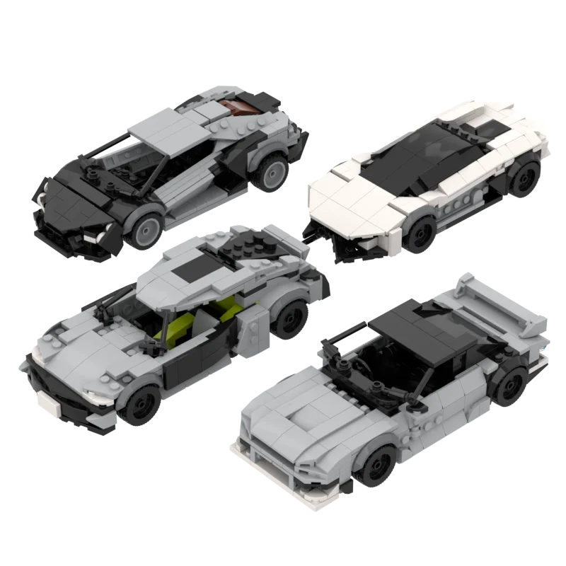 MOC 小型粒子 DIY レーシングスポーツカー教育用組み立てブロックおもちゃギフト組み立て（パーツパック/電子図面）