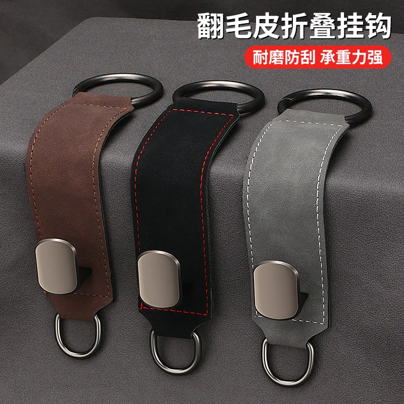 

SEAMETAL Quality Car Headrest Hook Premium Suede Rear Seat Hanging Dual Hook 20KG Large Load-Bearing Alloy Hook Hanger Universal