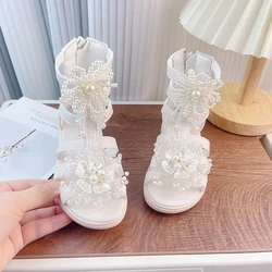 Zapatos de princesa para niñas, sandalias ligeras coreanas de playa, zapatos de verano para niños pequeños