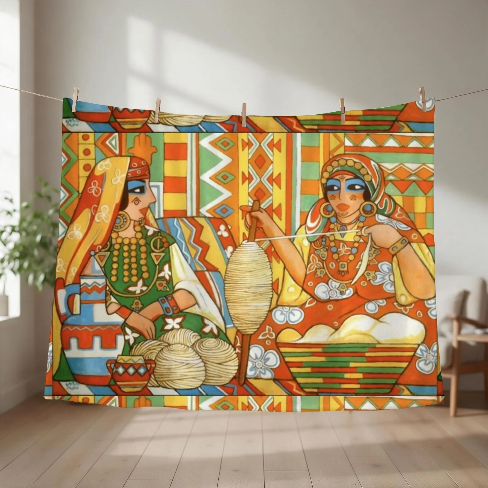 Amazigh Berber Traditional culture Throw Blanket Multi-Purpose Soft Plaid Blankets For Bed Custom Blankets
