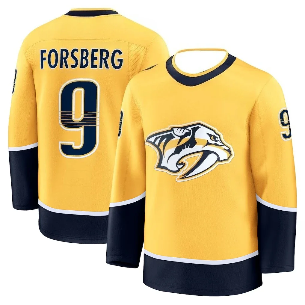 جيرسي الهوكي - أخضر مع لمسات صفراء/بيضاء "كابريزوف 97" شعار بري مع أشجار وحيوانات جيرسي رياضي ثلاثي الأبعاد عالي الدقة