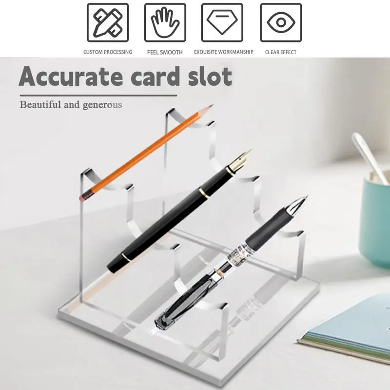 Clear Desk Acrylic Pen Holder Clear Acrylic Support Pen Holder Acrylic Pen Display Stand Clear Pen Rack Eyebrow Pen Support