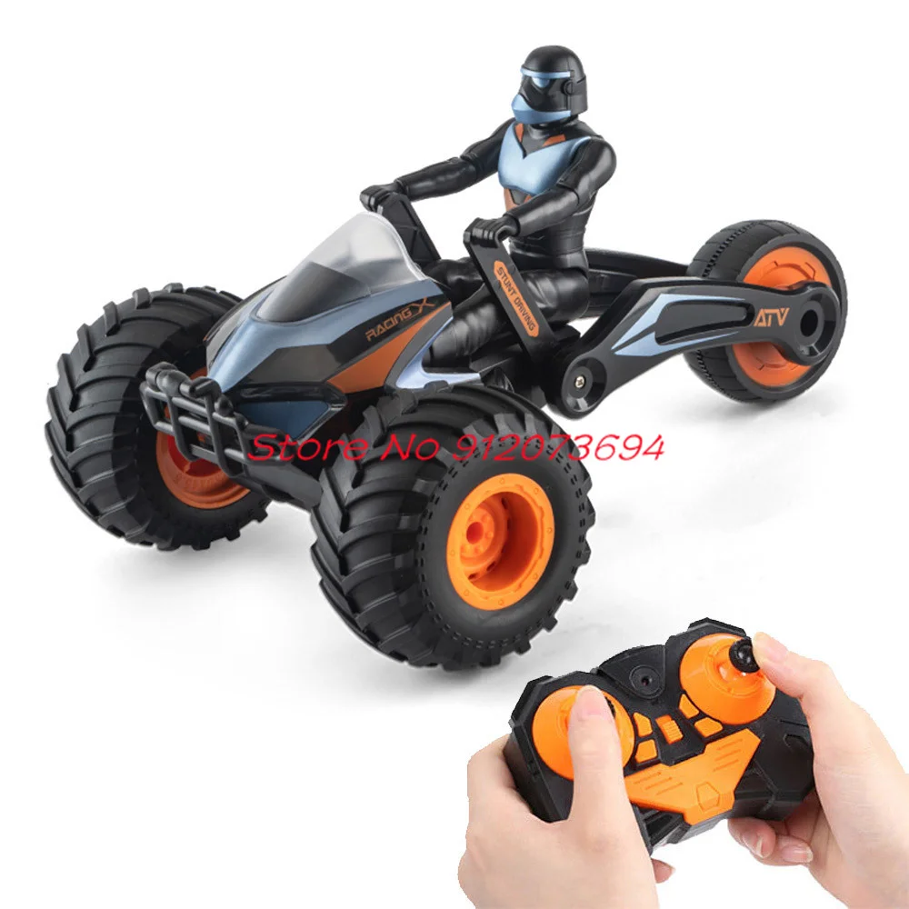 Dual Mode Deformation High Speed Remote Control Motorcycle 30Mins Cool Lighting And Sound Effect 360 ° Rotating RC Tricycle Car