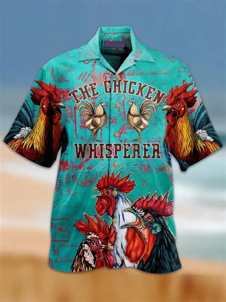 Men's Hawaiian Shirts 3D Fantasy Guitar Colorful Music Festival Short Sleeve Cuban Shirts Beachwear Y2K Clothes Casual Tops