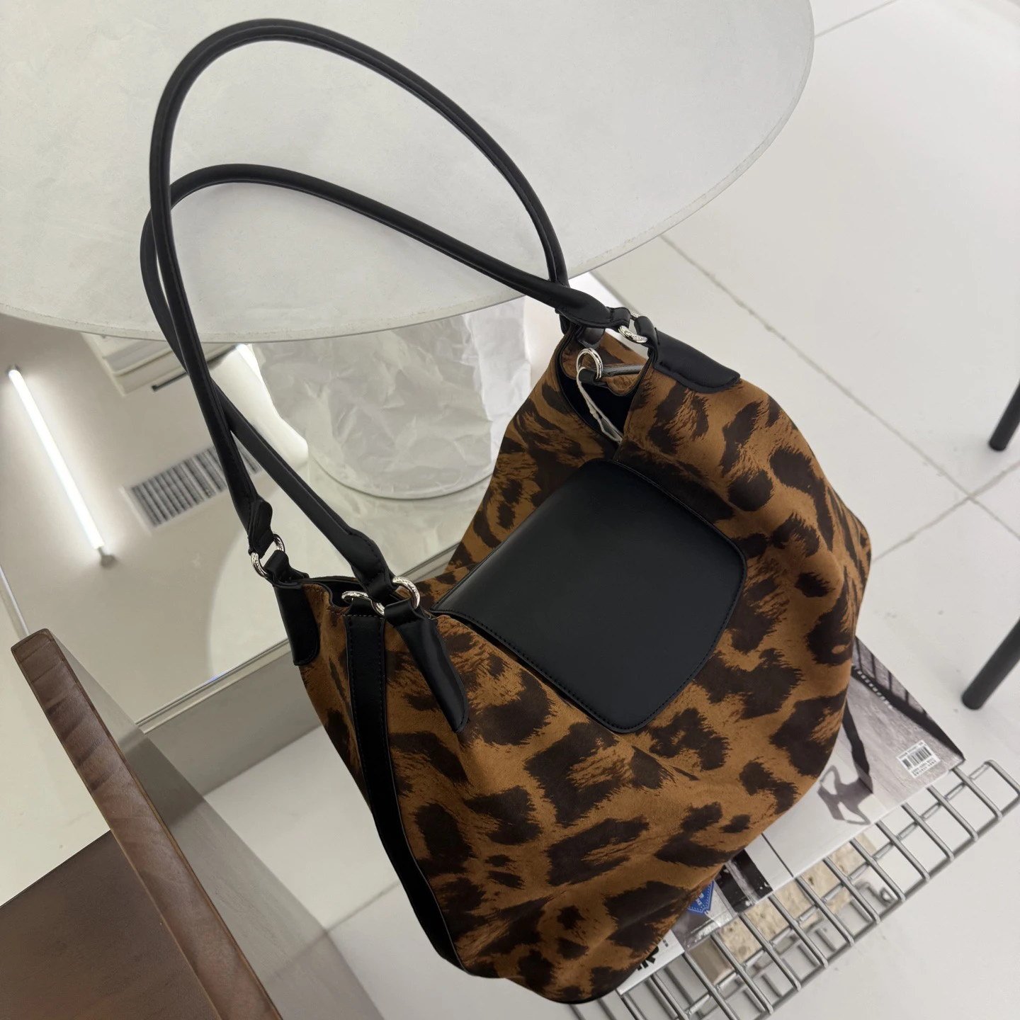 

Холщовая сумка-тоут из искусственной кожи с леопардовым принтом, осень-зима, новый дизайн, большая вместительная повседневная модная женская сумка через плечо на одно плечо y2k