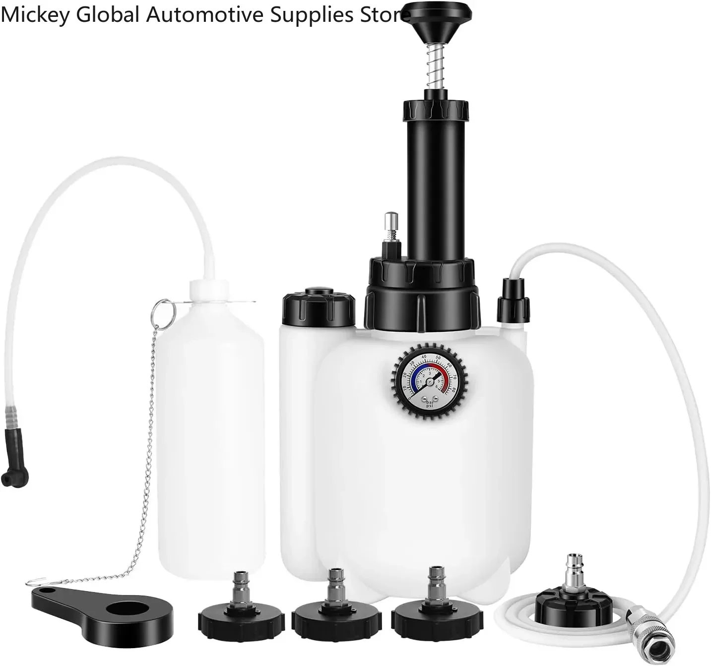 3L+1L Car Manual Brake Fluid Bleeder Kit Brake Fluid Drained Bleeder With Four Covers Car Brake Fluid Replacement Tool