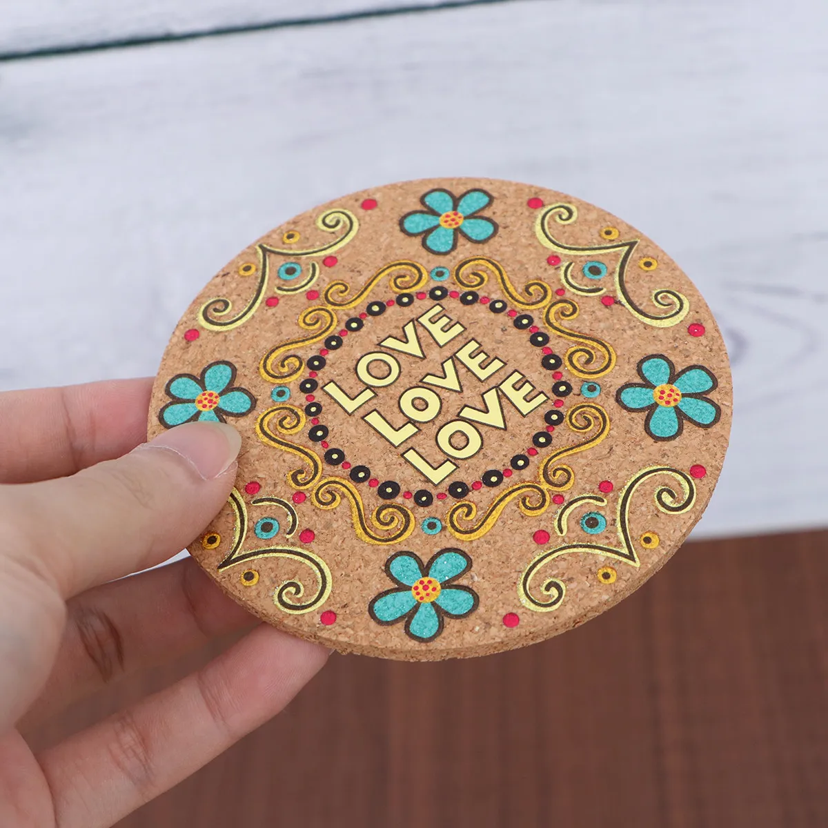 2pcs Round Natural Cork Coasters Moistureproof Heat Resistant Drink Pads For Tabletop Protection Kitchen Dining Wedding Party