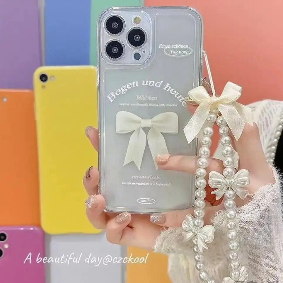 

Милый и милый бант, мобильный ремешок, цепочки для телефона для женщин, жемчужная цепочка, подвеска для телефона, подвеска-ключ, анти-потерянный ремешок, ювелирные изделия