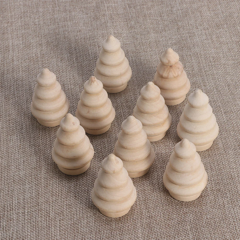

20 Pcs Wooden Christmas Tree Ornament Decorations DIY Cake Topper Blank for Wedding Party Sculpture