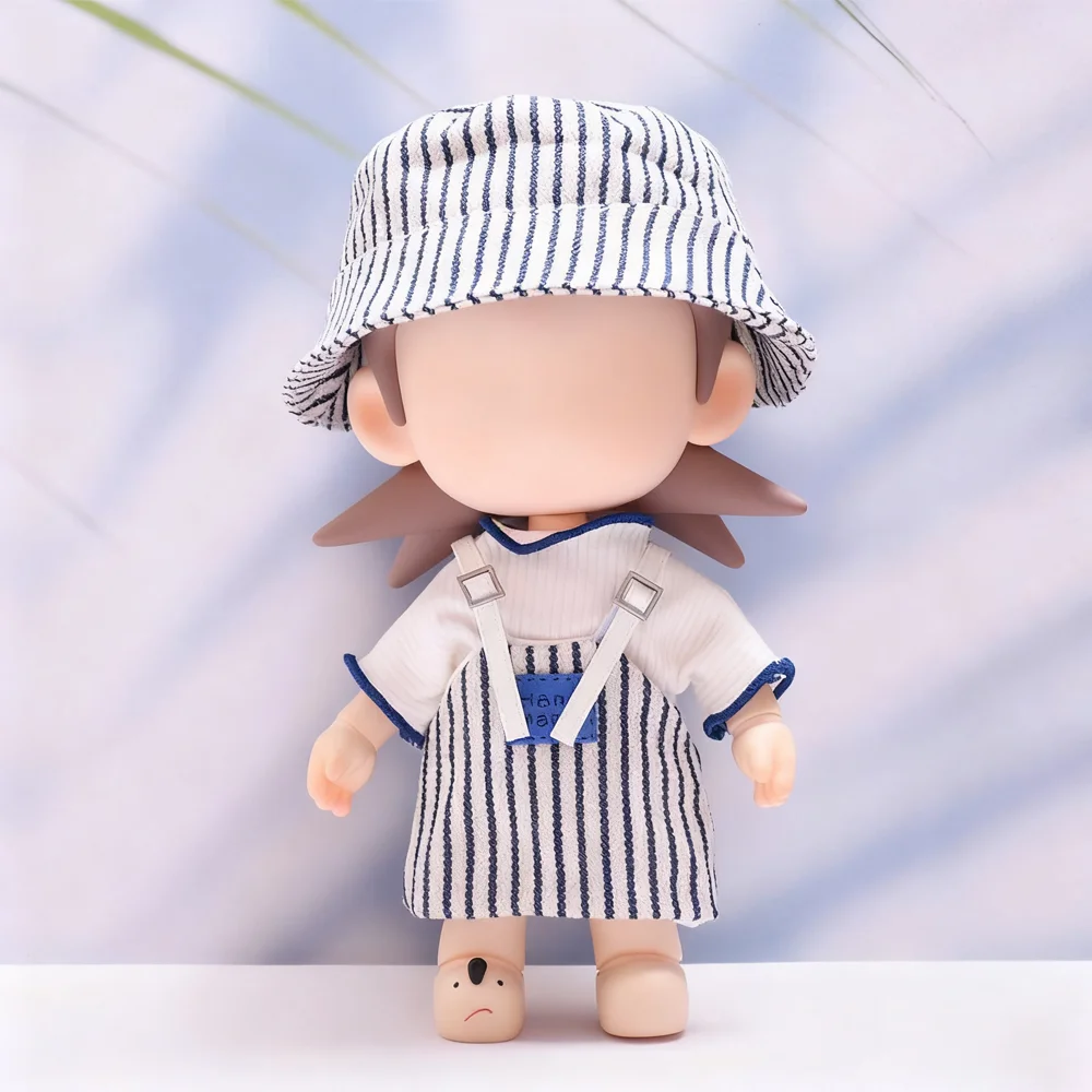 

Mini Clothes Accessories For Zsiga 20cm Action Figure Doll Costumes Stripe Set With Hat Luxury Doll Clothes Fashion Clothing
