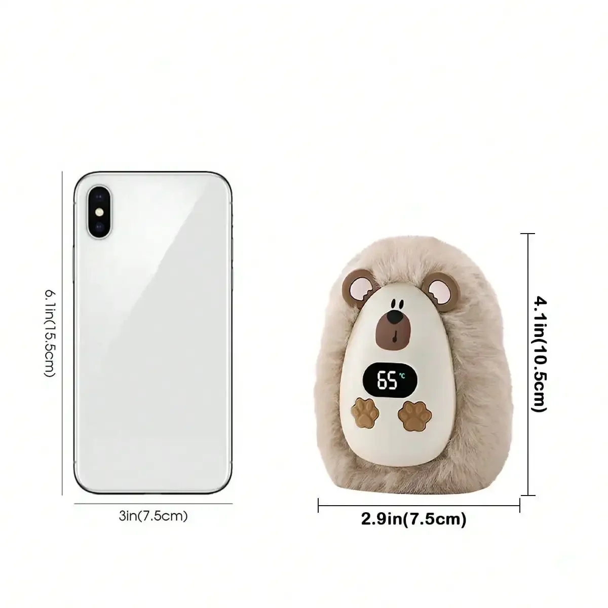 Mini Plush Pet Reusable Hand Warmers Rechargeable Portable Pocket Warmer Fast Heating 3-Gear Adjustable Outdoor Hand Heater