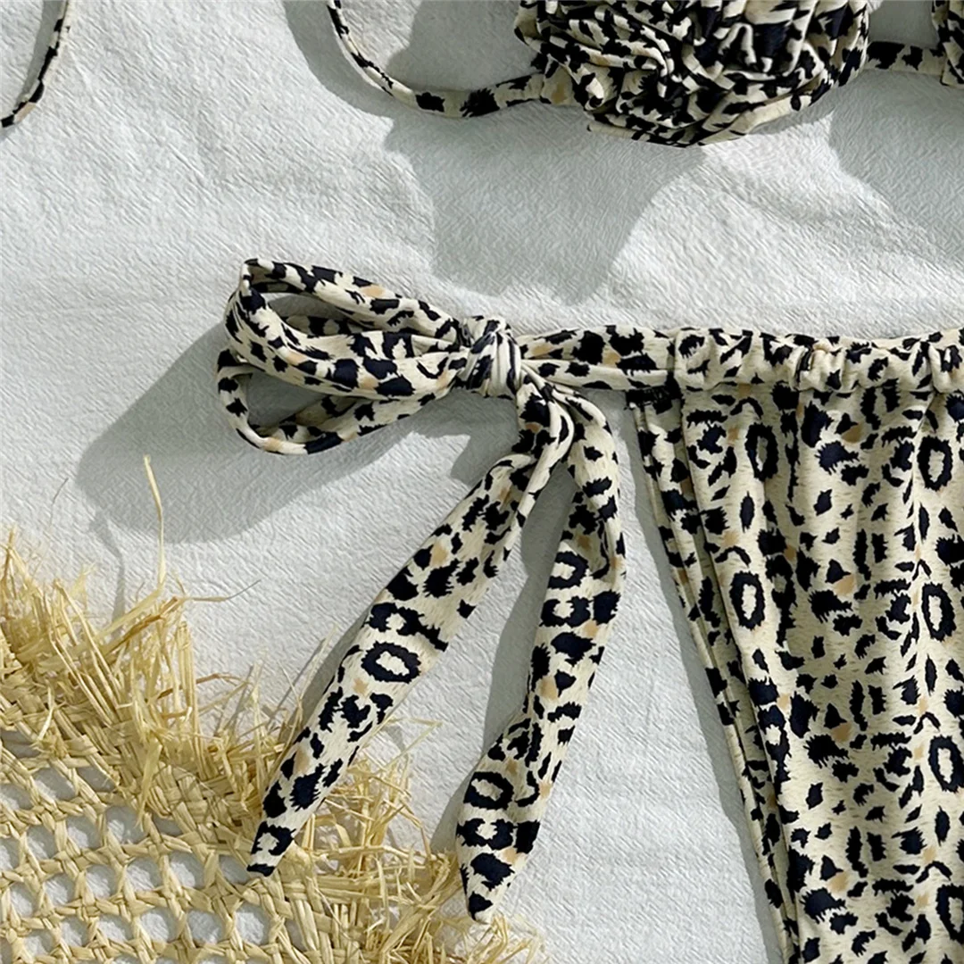Neuer Leopard 3D-Blumen-Neckholder-Bikini, Damen-Badeanzug, zweiteiliges Bikini-Set, trägerloser Badeanzug, Badebekleidung, Badeanzug, Modell V6967 – Detail 11