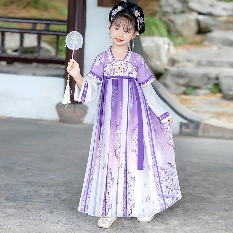 Summer Ancient Costume Dresses Girls Hanfu Vestidos Cosplay Girl Dress Chinese Tang Kids Party Performance Children's Clothing