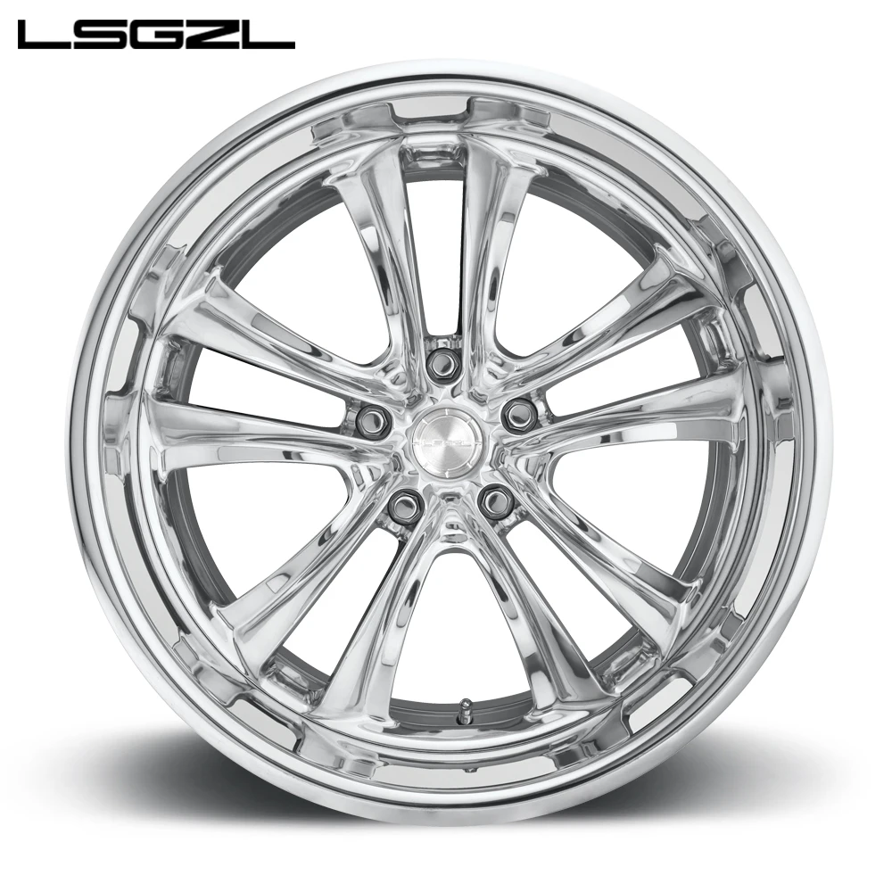 18 20 22 24 26 28 Inch 2 Piece Deep Concave Chrome Wheel Rims 5x114.3 5x130 5x120 For Ram Truck Jeep C10 Cherokee Defender