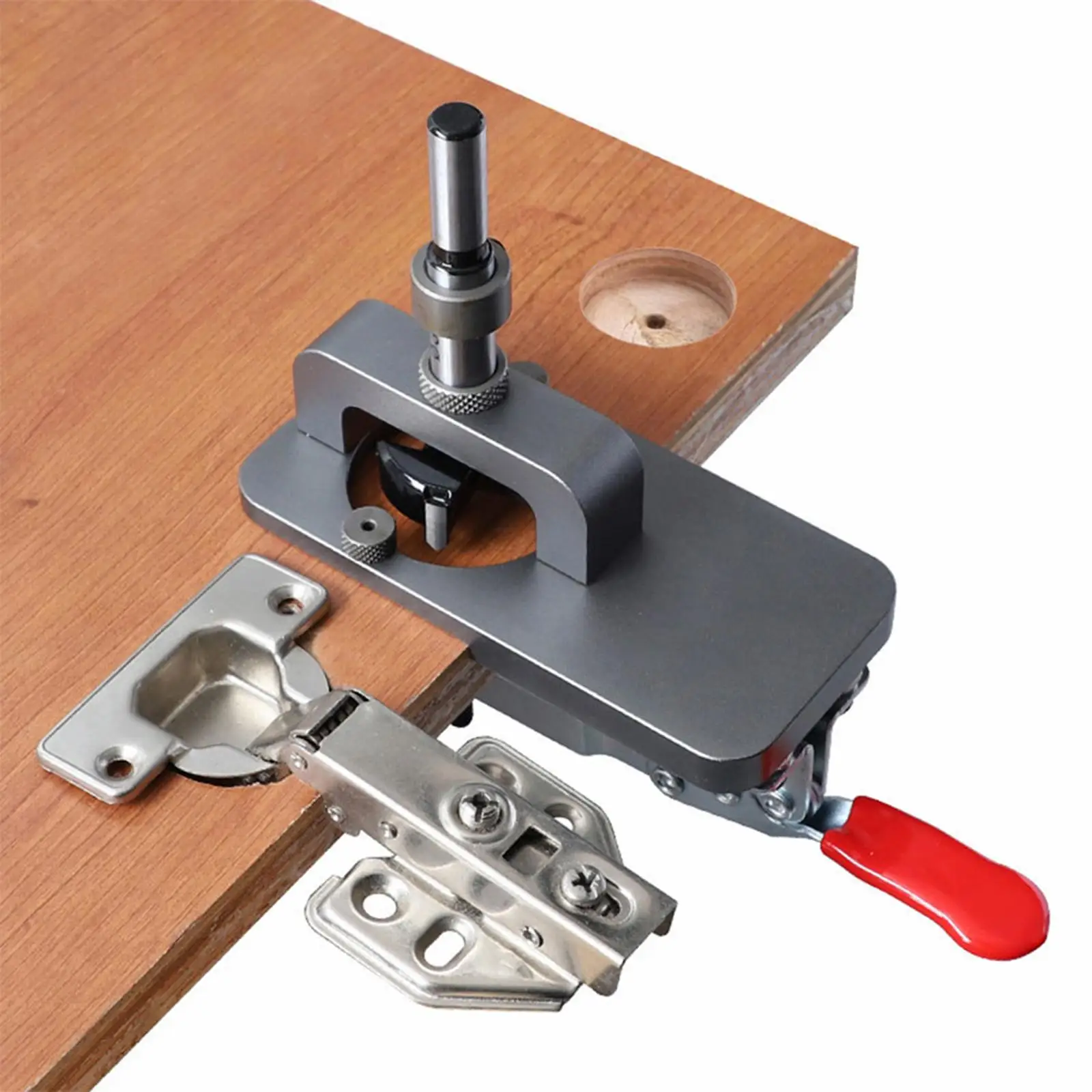 

35mm Concealed Door Hinge Jig Adjustable Quick Punch Cabinet Hardware Jig Wood Puncher Locator for Door Cabinets Hinges Mounting