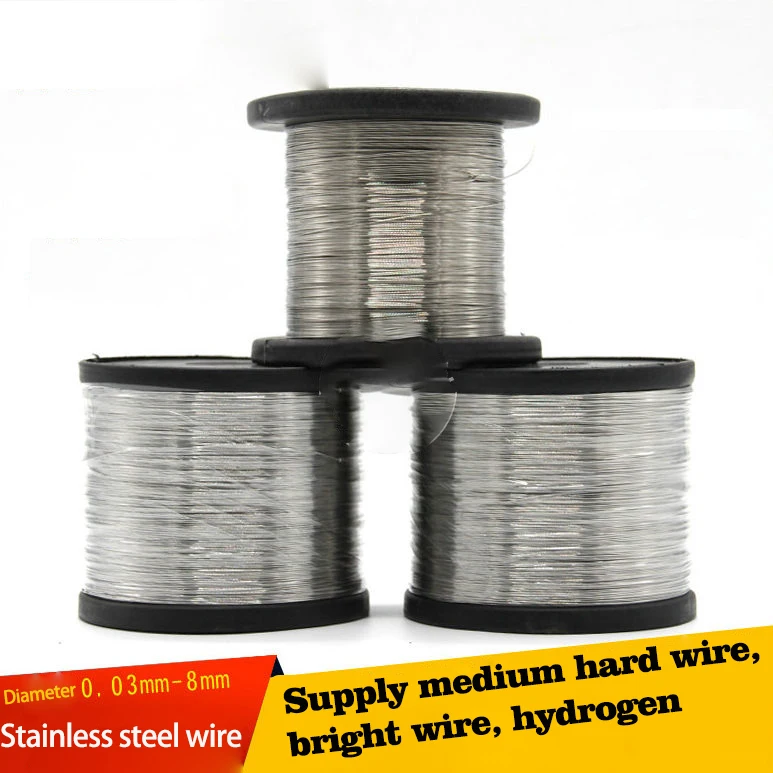 304 Stainless Steel Wire 0.3mm-0.8mm Soft or Medium Hard Single Strand Metal Wire for DIY Craft and Industrial Use