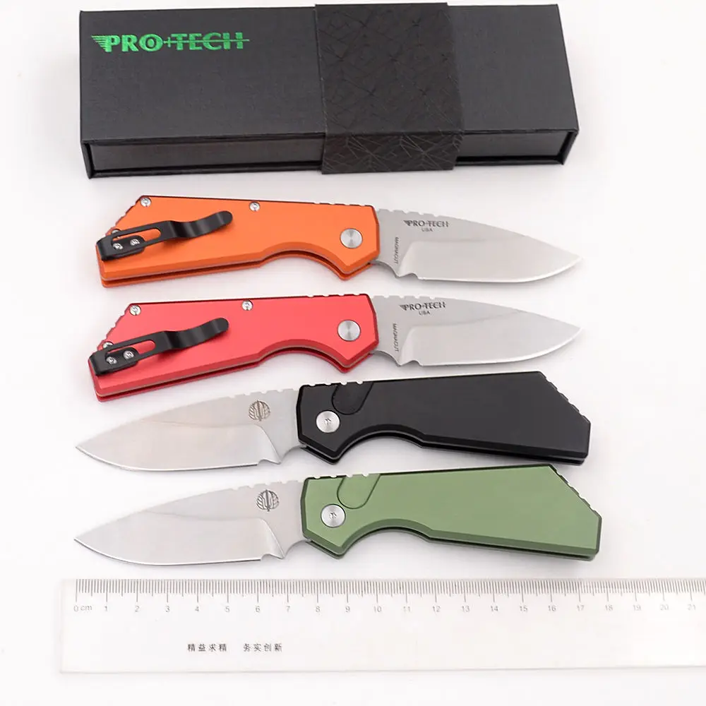 JUFULE New Box Strider Pro-Tech PT - A Mark MagnaCut Logo Aluminum Handle Camping Hunting Survival EDC Pocket Tool Folding Knife